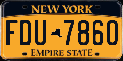NY license plate FDU7860
