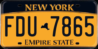 NY license plate FDU7865