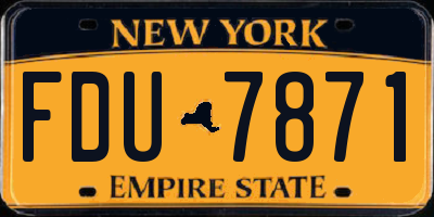 NY license plate FDU7871