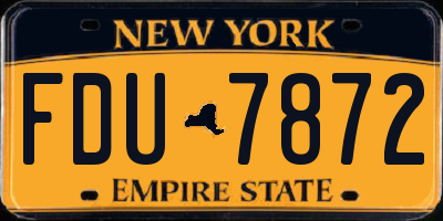 NY license plate FDU7872