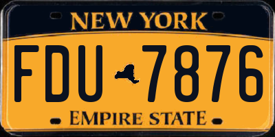 NY license plate FDU7876