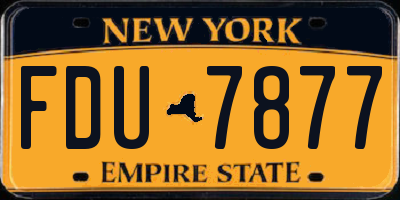 NY license plate FDU7877