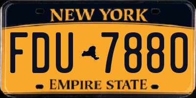 NY license plate FDU7880