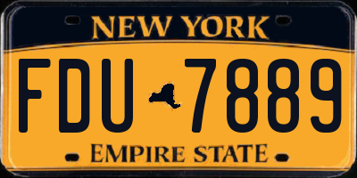 NY license plate FDU7889