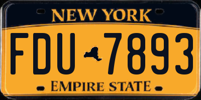 NY license plate FDU7893