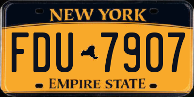 NY license plate FDU7907