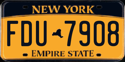 NY license plate FDU7908