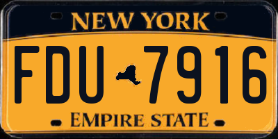 NY license plate FDU7916