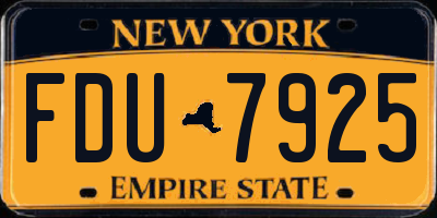 NY license plate FDU7925