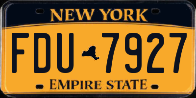 NY license plate FDU7927