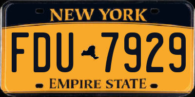 NY license plate FDU7929