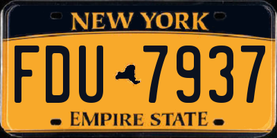 NY license plate FDU7937