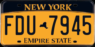 NY license plate FDU7945