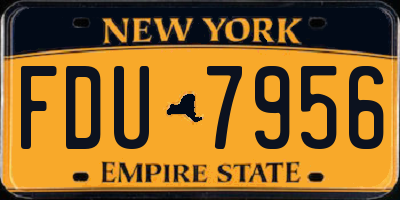NY license plate FDU7956