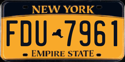 NY license plate FDU7961
