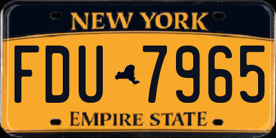 NY license plate FDU7965
