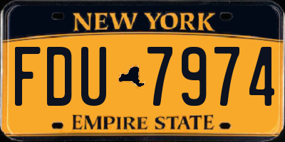 NY license plate FDU7974
