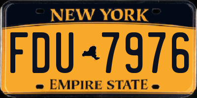 NY license plate FDU7976