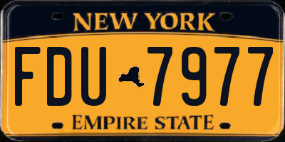 NY license plate FDU7977