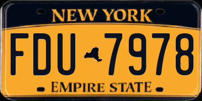 NY license plate FDU7978