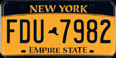 NY license plate FDU7982