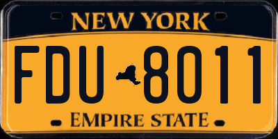 NY license plate FDU8011
