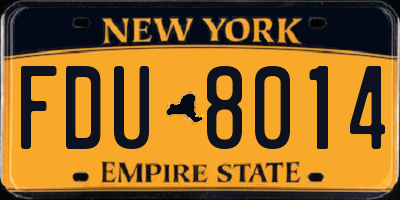 NY license plate FDU8014