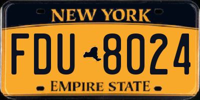 NY license plate FDU8024