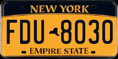 NY license plate FDU8030