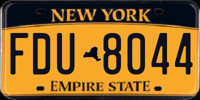 NY license plate FDU8044
