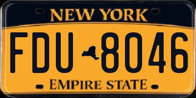 NY license plate FDU8046
