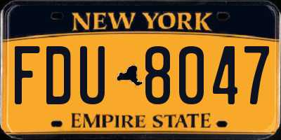 NY license plate FDU8047