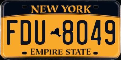NY license plate FDU8049