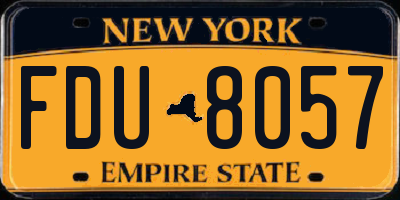 NY license plate FDU8057