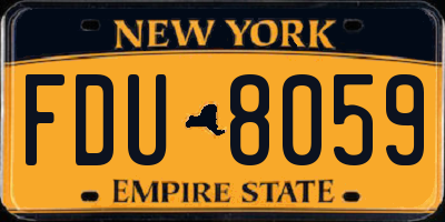 NY license plate FDU8059