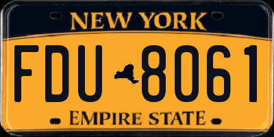 NY license plate FDU8061