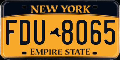 NY license plate FDU8065