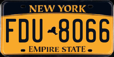 NY license plate FDU8066