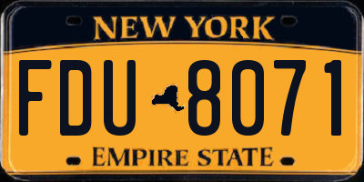 NY license plate FDU8071