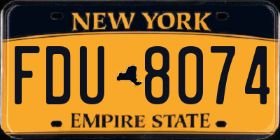 NY license plate FDU8074