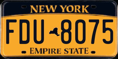 NY license plate FDU8075