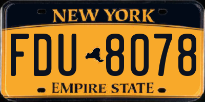 NY license plate FDU8078