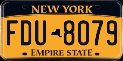NY license plate FDU8079