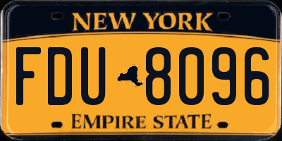 NY license plate FDU8096