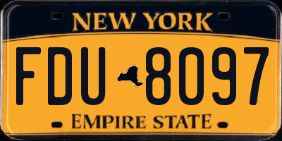 NY license plate FDU8097