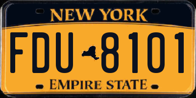 NY license plate FDU8101