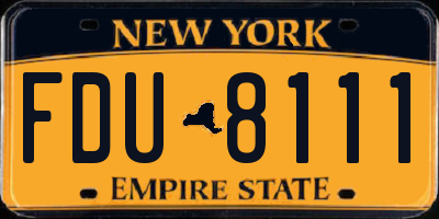 NY license plate FDU8111