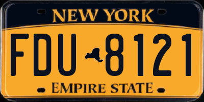NY license plate FDU8121