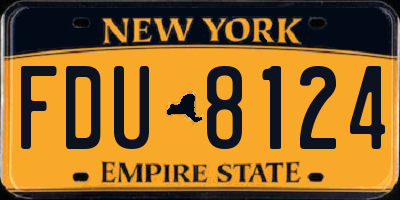 NY license plate FDU8124