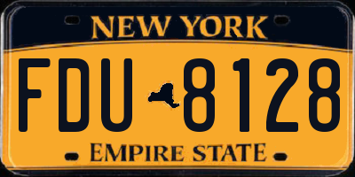 NY license plate FDU8128